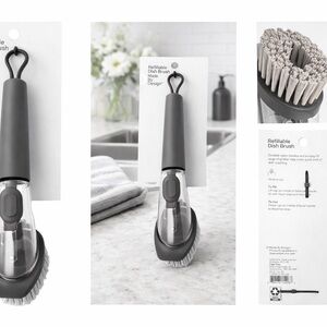 Designer Refillable Dish Brush - Charcoal Gray